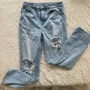 AE Stretch Ripped Mom Straight Jean | 4R